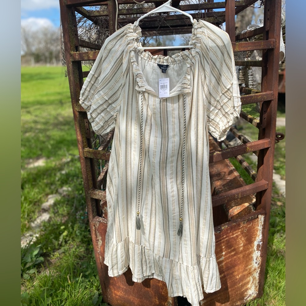 Green and Gold lined dress